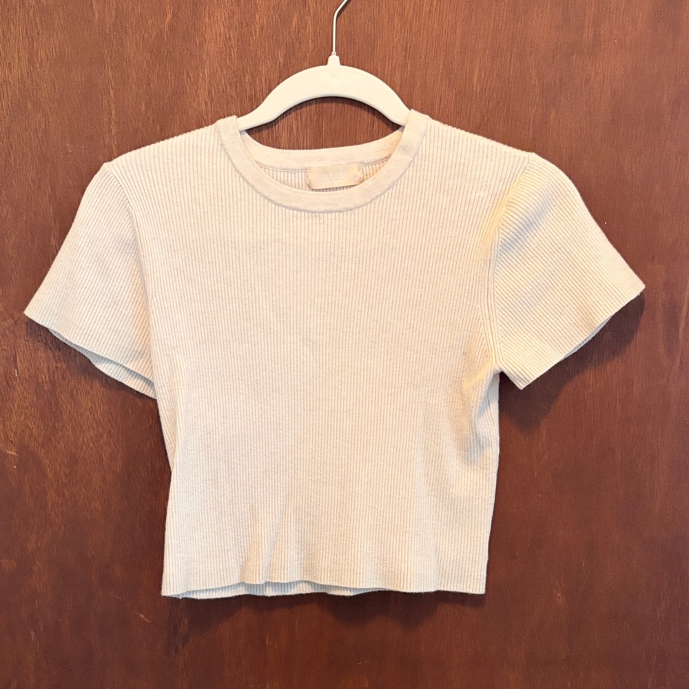 nuuds Sweater Baby Tee - Heather Bone